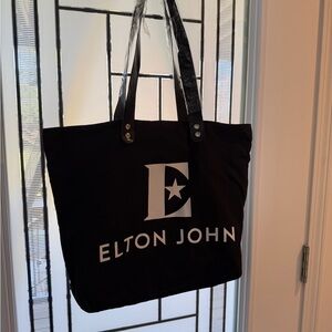 Elton John VIP Farewell tour reversible Black Tote Bag